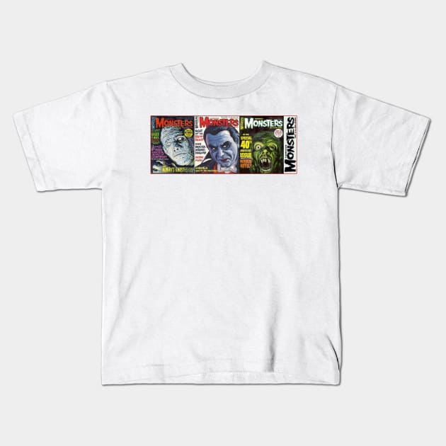 Classic Famous Monsters of Filmland Series 8 Kids T-Shirt by Starbase79